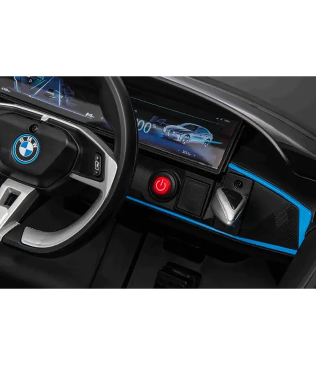 BMW i4, electric children's car, 12v, leather seat, music module and more!