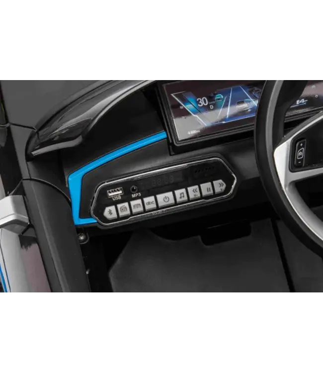 BMW i4, voiture √©lectrique pour enfants, 12v, si√®ge en cuir, module musical et plus encore !