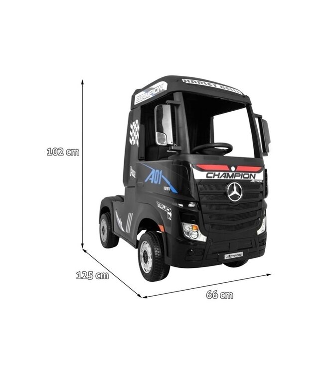 Mercedes Actros + remorque, camion √©lectrique pour enfants avec 4 moteurs.