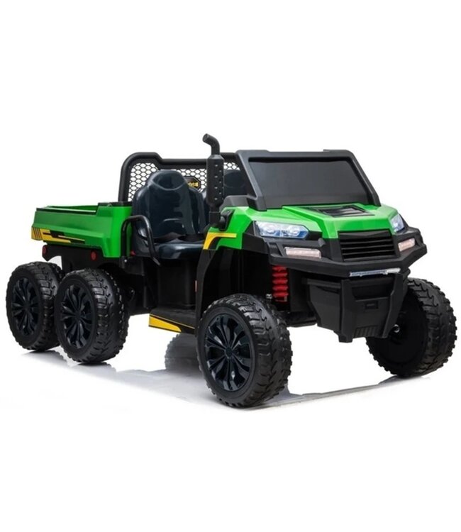24V Elektrische Kinderauto Gator Farm Truck 4WD ‚Äì 2x12V7Ah ‚Äì Met Leren Zitting, Rubber Banden & Vierwielaandrijving voor Buitenrijden