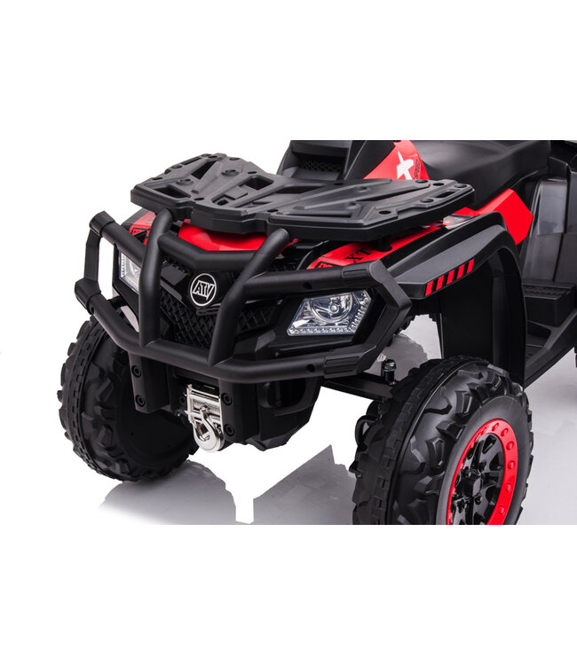 24 volt Lithium Electric Quad, 4 engines, rubber tires, leather seat and more!