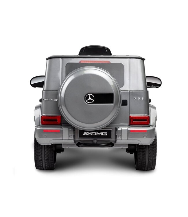 Mercedes G63 AMG, 12V ride-on car with lithium battery, rubber tires, leather seat and more