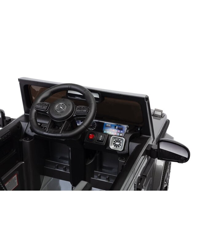 Mercedes G63 AMG, 12 volt kinderauto met Lithium accu, rubberen banden, leder zitting en meer