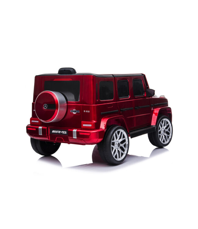 Mercedes G63, voiture électrique pour enfants avec batterie lithium 12 volts, pneus en caoutchouc, siège en cuir et bien plus encore !