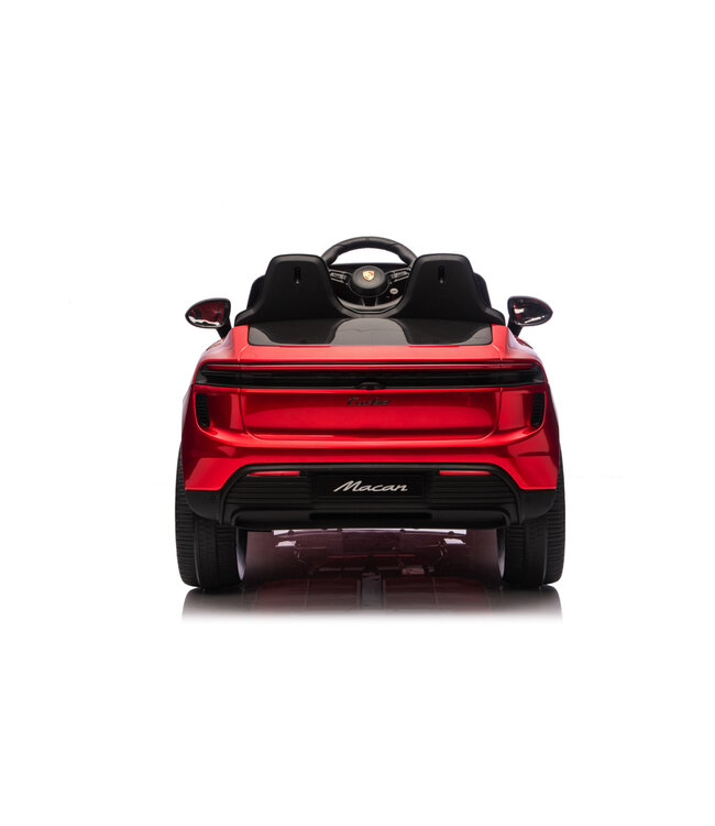 Porsche Macan Turbo electric ride-on car with a lithium battery, music module, rubber tires, and more.