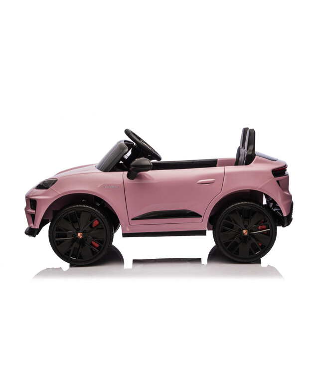 Porsche Macan Turbo electric ride-on car with a lithium battery, music module, rubber tires, and more.