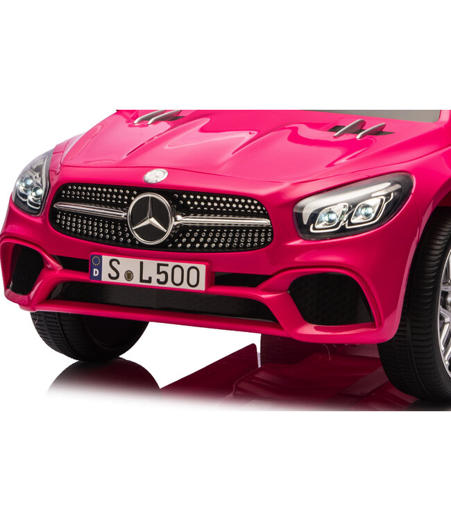 Mercedes SL500, voiture électrique pour enfants 12 volts avec une batterie au lithium, des pneus en caoutchouc, un siège en similicuir et bien plus encore !