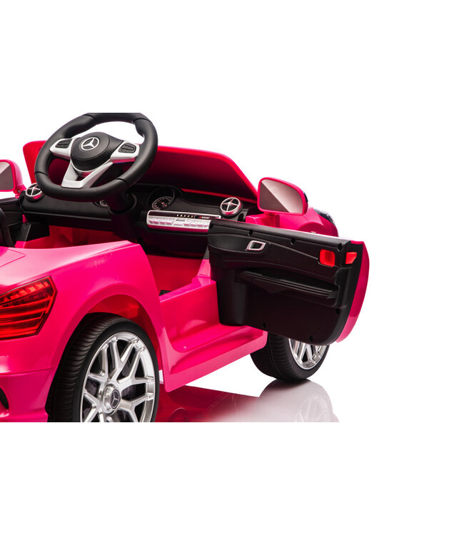 Mercedes SL500, voiture électrique pour enfants 12 volts avec une batterie au lithium, des pneus en caoutchouc, un siège en similicuir et bien plus encore !