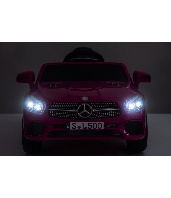 Mercedes SL500, voiture électrique pour enfants 12 volts avec une batterie au lithium, des pneus en caoutchouc, un siège en similicuir et bien plus encore !