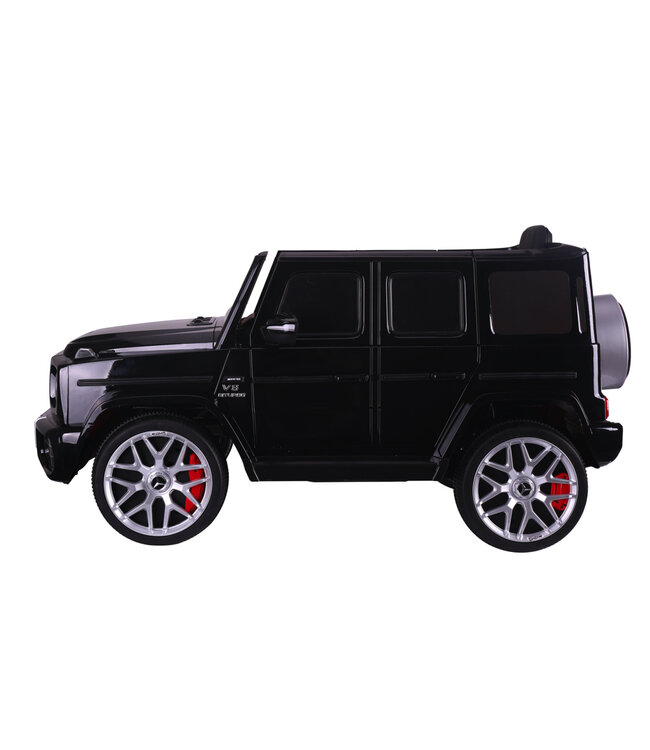 Mercedes G63, voiture électrique pour enfants avec batterie lithium 12 volts, pneus en caoutchouc, siège en cuir et bien plus encore !