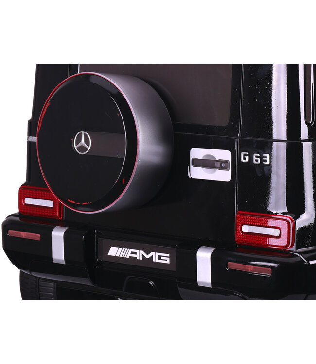 Mercedes G63, voiture électrique pour enfants avec batterie lithium 12 volts, pneus en caoutchouc, siège en cuir et bien plus encore !