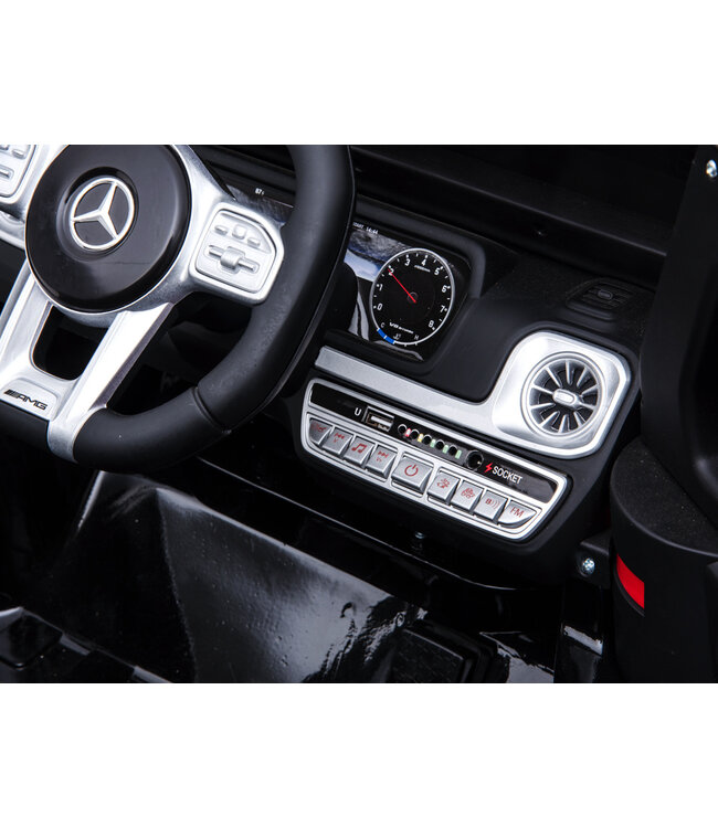 Mercedes G63, voiture électrique pour enfants avec batterie lithium 12 volts, pneus en caoutchouc, siège en cuir et bien plus encore !