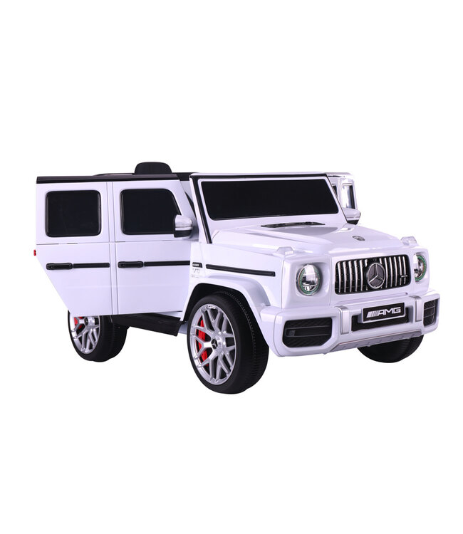 Mercedes G63, voiture électrique pour enfants avec batterie lithium 12 volts, pneus en caoutchouc, siège en cuir et bien plus encore !