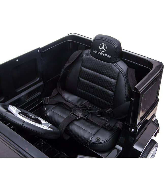 Mercedes G63, voiture électrique pour enfants avec batterie lithium 12 volts, pneus en caoutchouc, siège en cuir et bien plus encore !