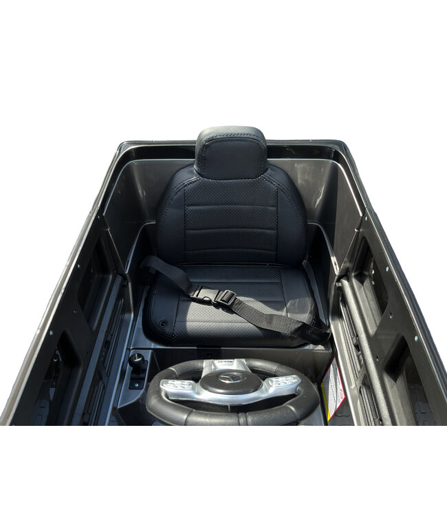 Mercedes G63, voiture électrique pour enfants avec batterie lithium 12 volts, pneus en caoutchouc, siège en cuir et bien plus encore !