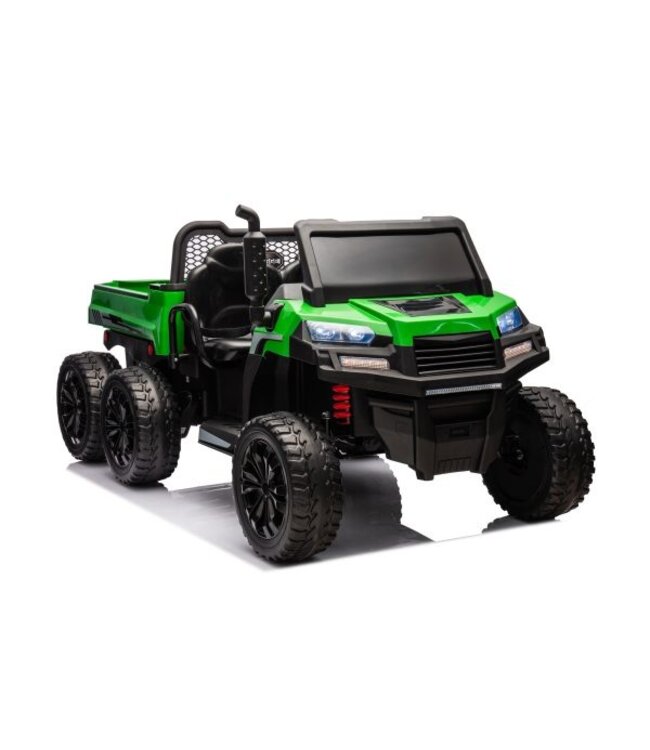 Voiture électrique pour enfants 24 V, camion Gator Farm 4x4 – 2x12V7Ah – avec siège en cuir, pneus en caoutchouc et quatre roues motrices pour les balades en extérieur