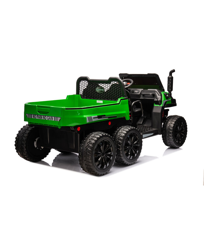 Voiture électrique pour enfants 24 V, camion Gator Farm 4x4 – 2x12V7Ah – avec siège en cuir, pneus en caoutchouc et quatre roues motrices pour les balades en extérieur