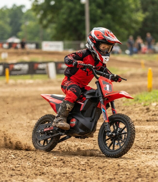Crossmotor, 24 volt elektrische kinder motor met geveerde wielen