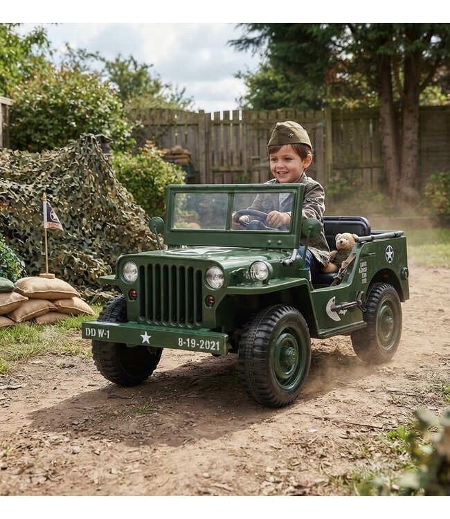24V Army Jeep, Willy's Jeep, 3 Sitzpl√§tze