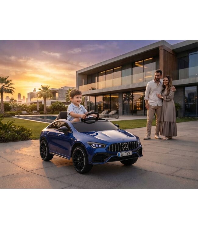 Mercedes CLA 45 S AMG Electric Kids Car 12 volt electric kids car with rubber tires, leather seat and more!