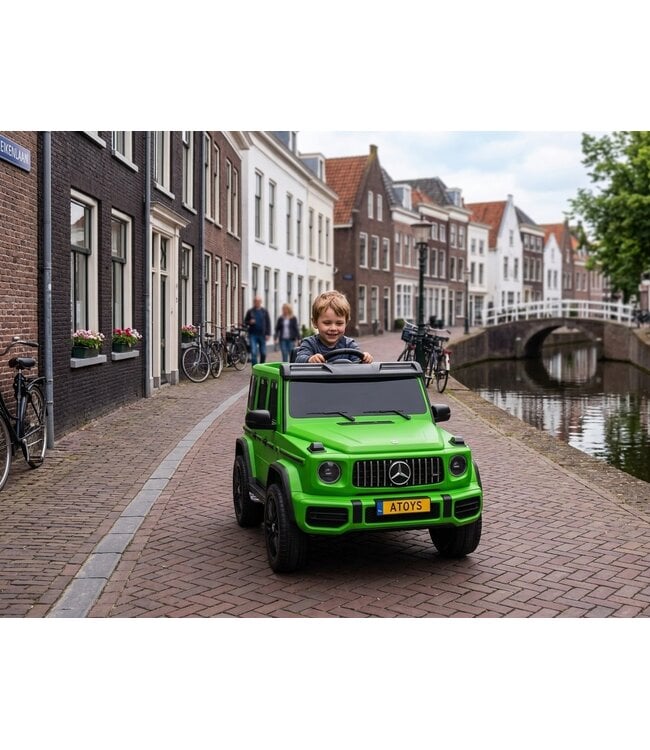 Mercedes G63 2-seater, 24 volt electric kids car with rubber tires and more!