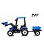 Tracteur GIGA avec chargeur frontal + remorque 24V bleu