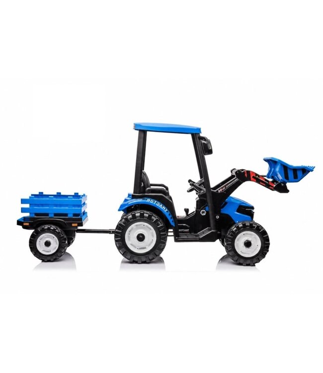 Tracteur GIGA avec chargeur frontal + remorque 24V bleu
