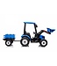 Tracteur GIGA avec chargeur frontal + remorque 24V bleu