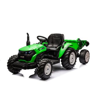 Tractor with tipping trailer green
