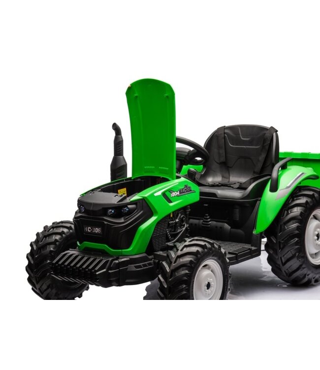 Tracteur électrique avec remorque basculante 24V vert
