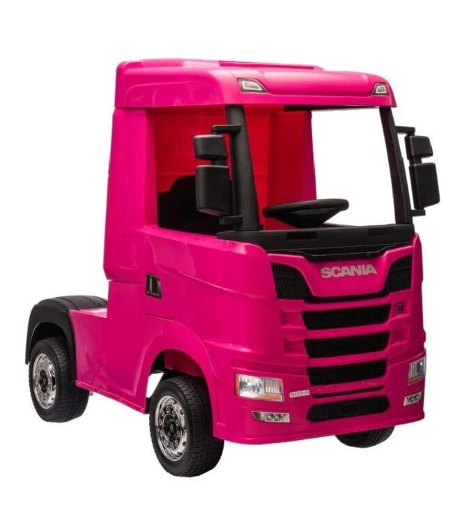 Scania 500R roze, 12 volt elektrische kinderauto, 4WD, Bluetooth