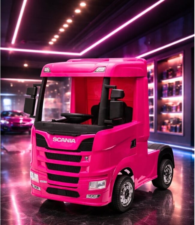 Scania 500R pink, 12V electric ride-on truck, 4WD, Bluetooth