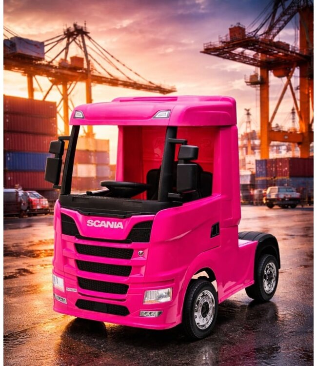Scania 500R pink, 12V electric ride-on truck, 4WD, Bluetooth