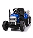 Tracteur électrique avec remorque 12V bleu, 2,4 GHz et Bluetooth