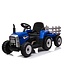 Tracteur électrique avec remorque 12V bleu, 2,4 GHz et Bluetooth