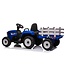 Electric Tractor with Trailer 12V Blue, 2.4GHz and Bluetooth