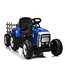 Electric Tractor with Trailer 12V Blue, 2.4GHz and Bluetooth