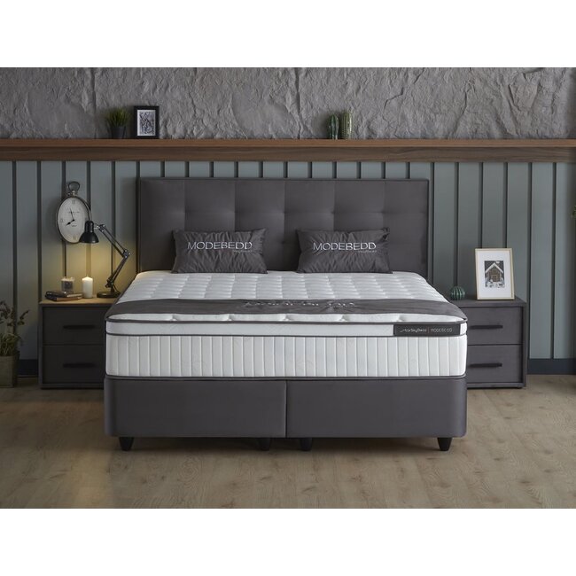 Skybedd Boxspring -  Modebedd 180x200 -  Antraciet - met Opbergruimte - Copy