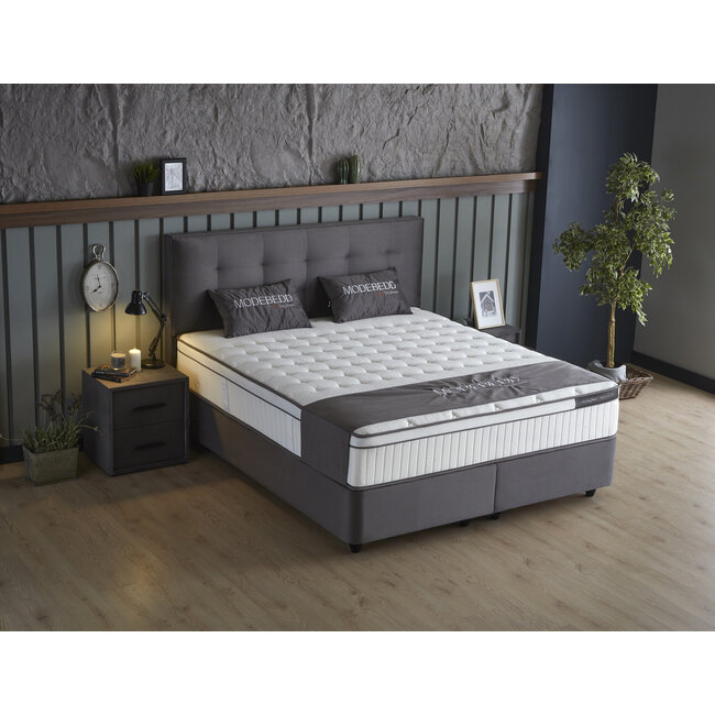 Skybedd Boxspring -  Modebedd 180x200 -  Antraciet - met Opbergruimte - Copy