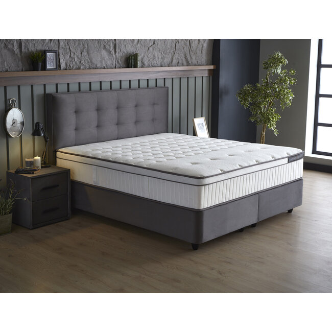 Skybedd Boxspring -  Modebedd 180x200 -  Antraciet - met Opbergruimte - Copy