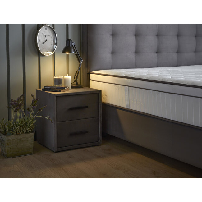 Skybedd Boxspring -  Modebedd 180x200 -  Antraciet - met Opbergruimte - Copy