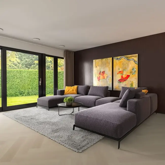 FLOORWORLD Como Visgraat Beige Plak PVC