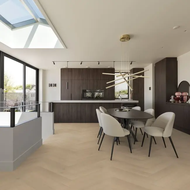 FLOORWORLD Bruges Visgraat Zand Eiken Plak PVC