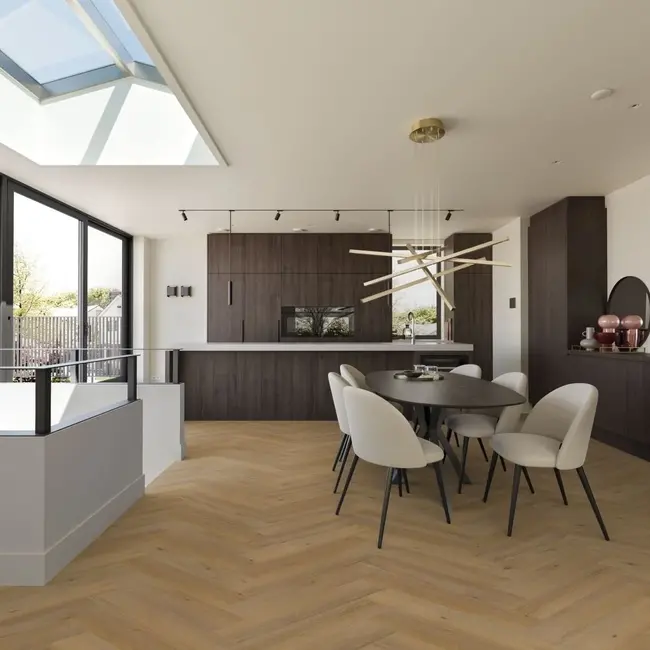 FLOORWORLD Toulouse Visgraat Goud Eiken Plak PVC