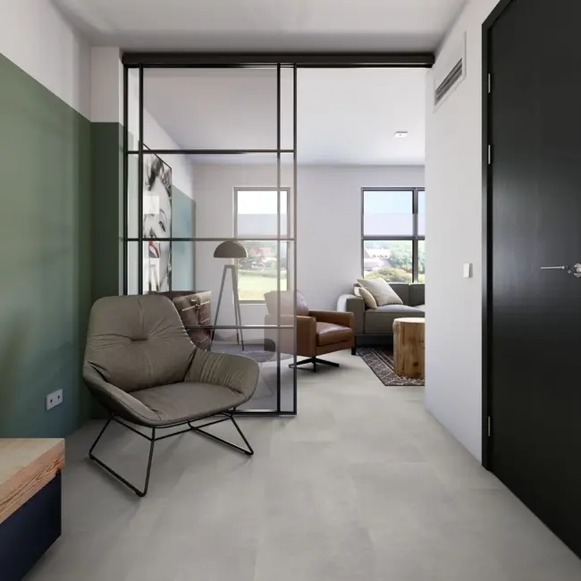 FLOORWORLD Zurich Tegel Soft Grey Plak PVC