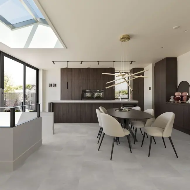 FLOORWORLD Zurich Tegel Soft Grey Plak PVC