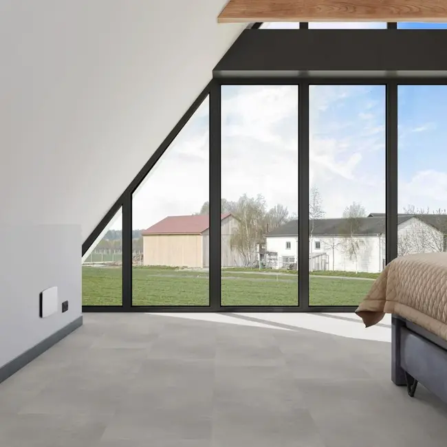 FLOORWORLD Zurich Tegel Soft Grey Plak PVC