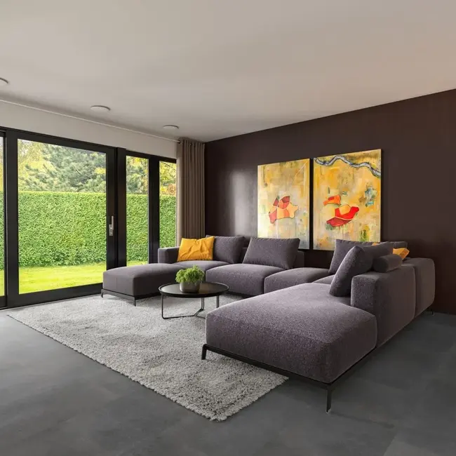 FLOORWORLD Andorra Tegel Donkergrijs Plak PVC