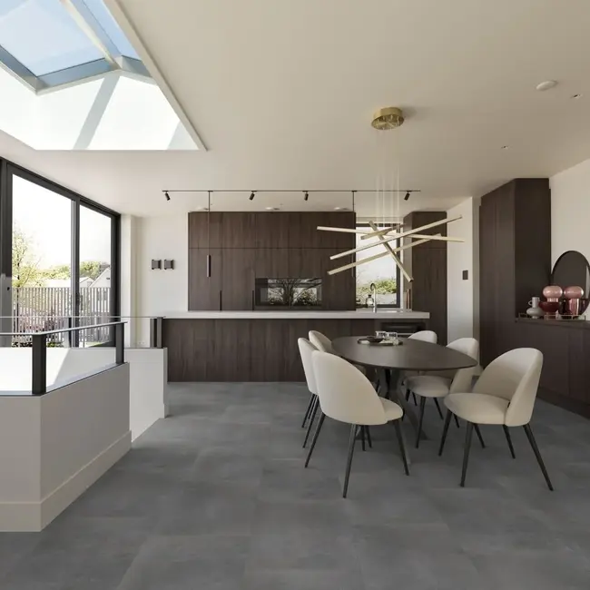 FLOORWORLD Andorra Tegel Donkergrijs Plak PVC