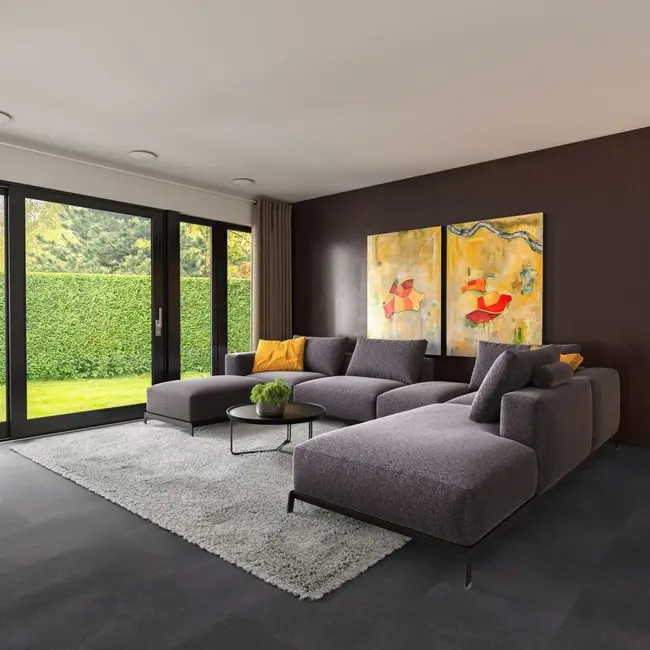 FLOORWORLD Cape Town Tegel Antraciet Plak PVC